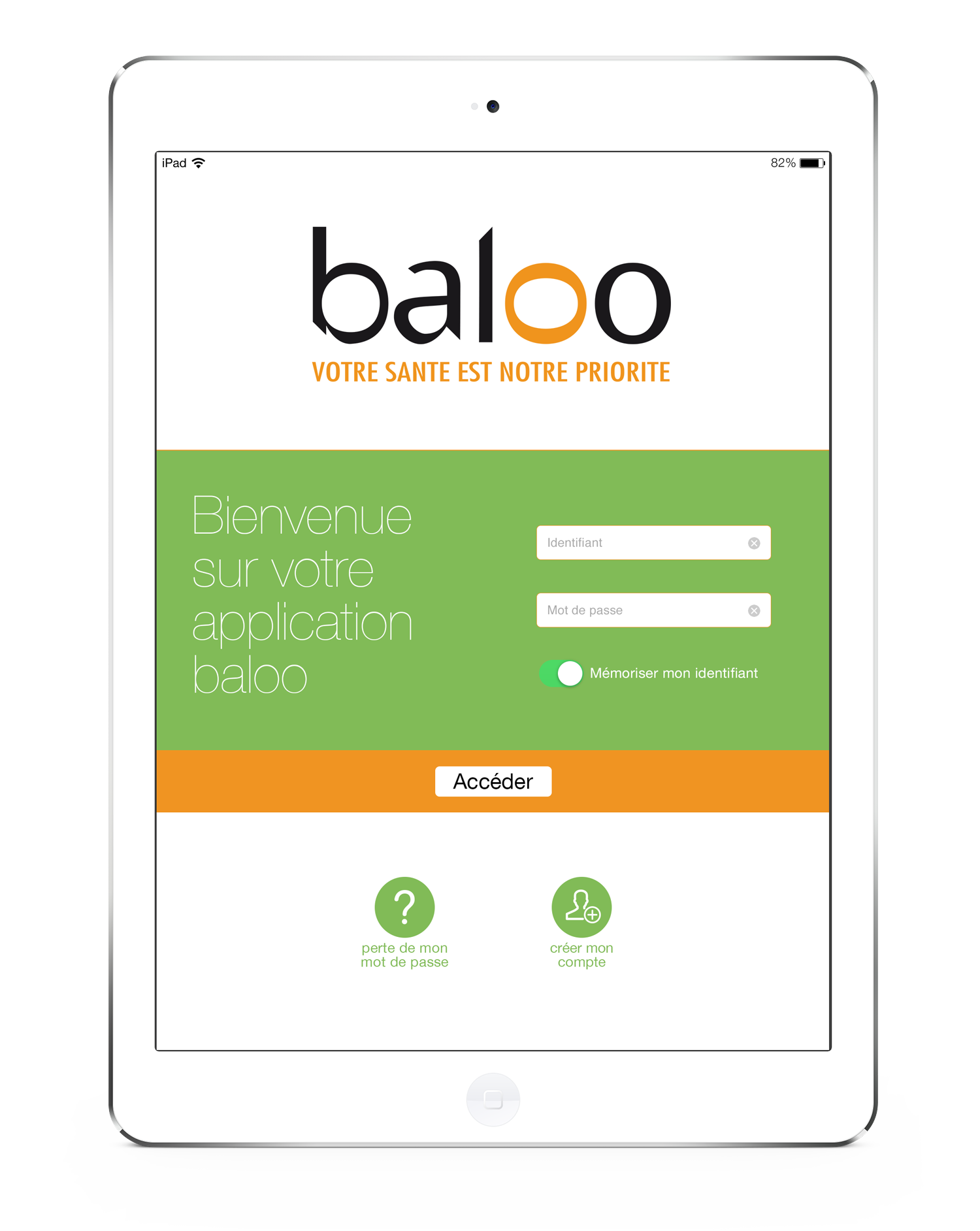 maquette app ipad Baloo