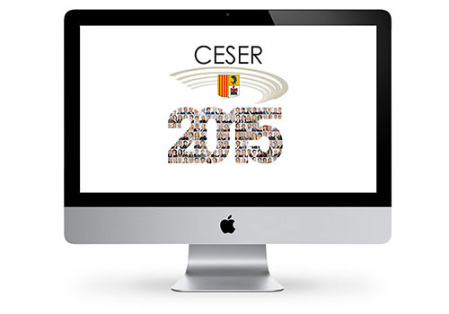 écran de l'animation pour la carte de voeux digitale du CESER PACA