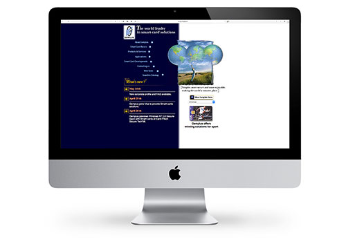 page d'accueil du site web corporate de GEMPLUS (GEMALTO)